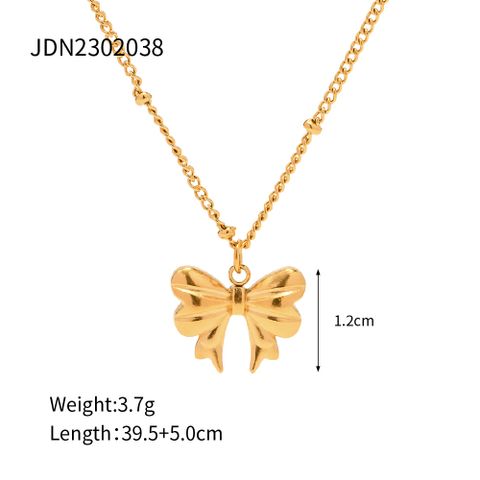 Stainless Steel 18K Gold Plated Simple Style Classic Style Butterfly Plating Pendant Necklace