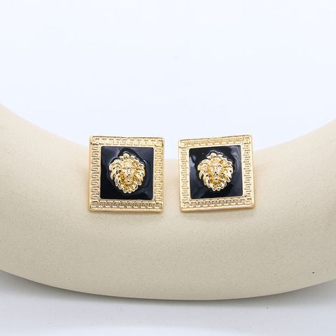 1 Pair Fashion Lion Alloy Enamel Plating Women's Drop Earrings Ear Studs