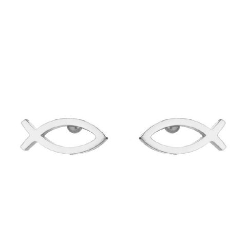 1 Pair Simple Style Fish Stainless Steel Ear Studs