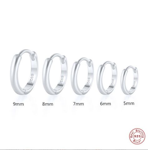 Simple Style Geometric Sterling Silver Plating Hoop Earrings 1 Pair