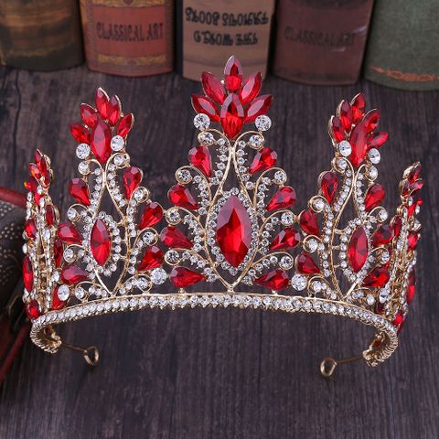 Retro Crown Alloy Inlay Crystal Rhinestones Crown 1 Piece