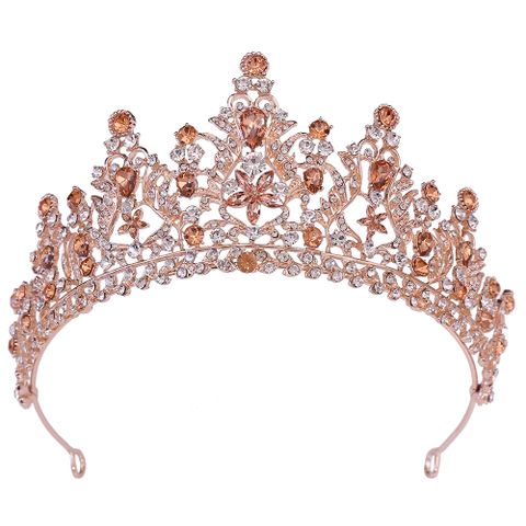 Baroque Style Crown Alloy Inlay Crystal Rhinestones Crown 1 Piece