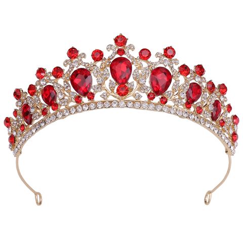 Fashion Water Droplets Crown Alloy Inlay Rhinestones Crown 1 Piece