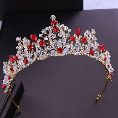 Mode Couronne Fleur Alliage Strass Couronne 1 Pièce