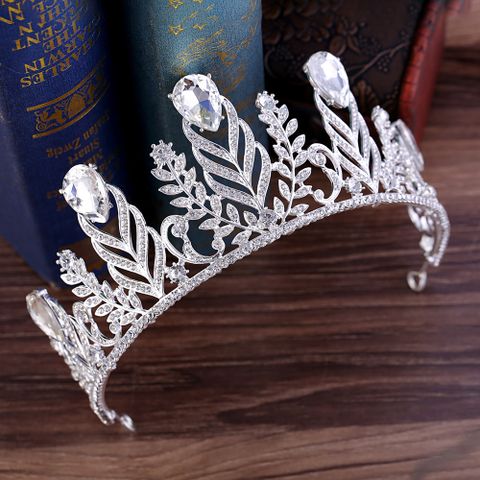 Fashion Water Droplets Alloy Inlay Zircon Crown 1 Piece
