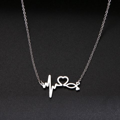1 Piece Fashion Heart Shape Alloy Hollow Out Gold Plated Silver Plated Valentine's Day Women's Necklace