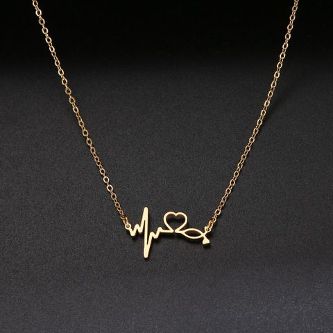 1 Piece Fashion Heart Shape Alloy Hollow Out Gold Plated Silver Plated Valentine's Day Women's Necklace