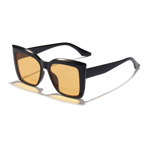 Fashion Solid Color Pc Resin Cat Eye Full Frame Women's Sunglasses
