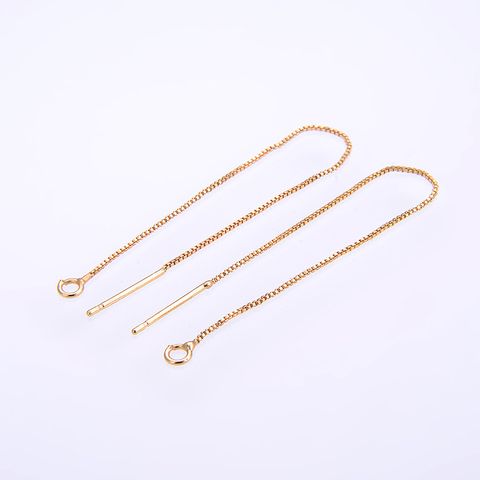 1 Pair Simple Style Solid Color Copper Plating Ear Line
