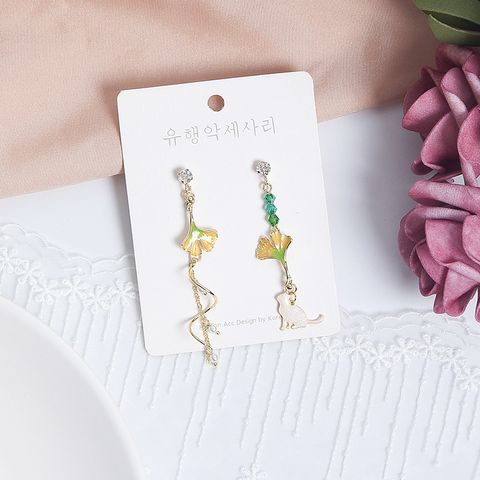1 Pair Fashion Flower Alloy Plating Artificial Pearls Rhinestones Women's Drop Earrings