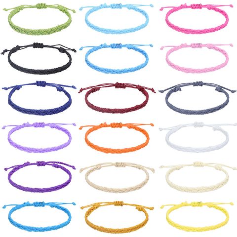 Simple Style Solid Color Rope Braid Unisex Bracelets