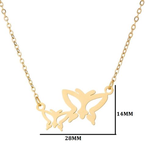 Stainless Steel Fashion Plating Butterfly Necklace