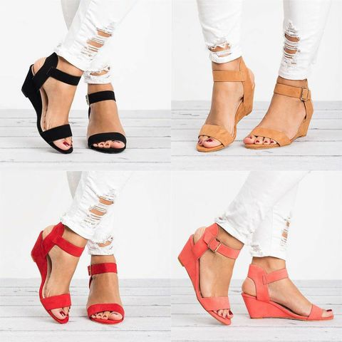 Women's Fashion Solid Color Open Toe Casual Sandals