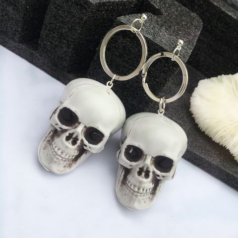 Wholesale Jewelry 1 Pair Simple Style Skull Resin Ear Studs