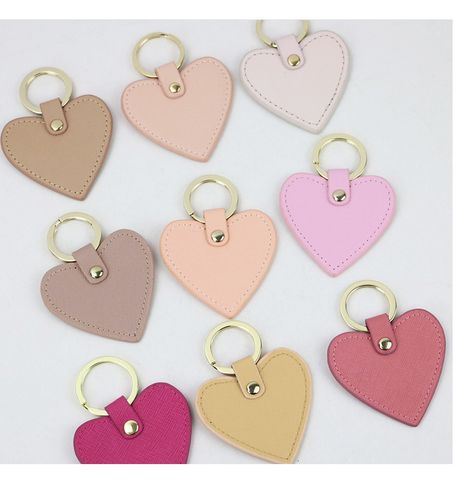 1 Piece Retro Color Block Heart Shape Alloy Cowhide Valentine's Day Women's Bag Pendant Keychain
