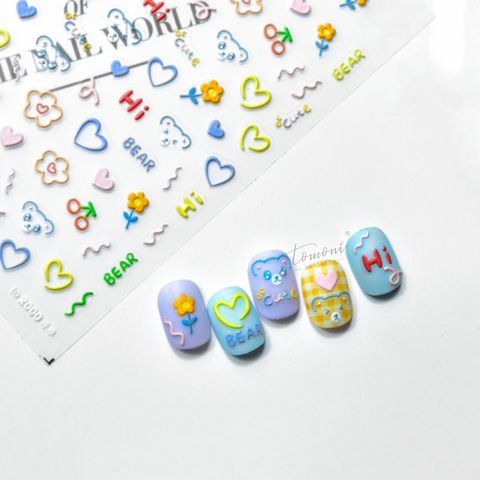 Sweet Heart Shape Plastic Nail Patches 1 Piece