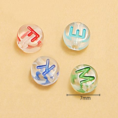 50 PCS/Package Arylic Letter Beads