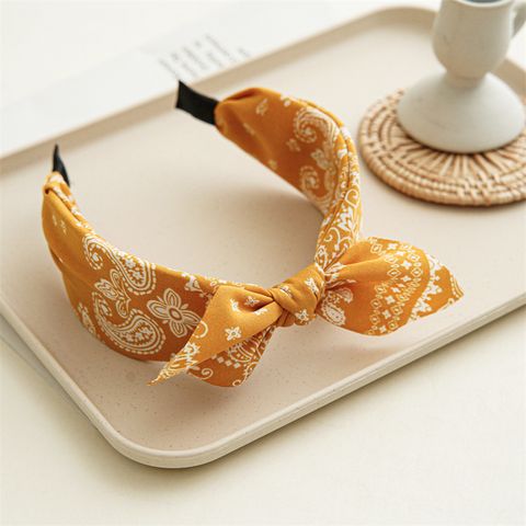 Ethnic Style Printing Solid Color Cloth Hair Band