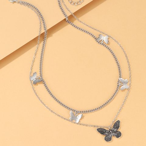 1 Piece Fashion Butterfly Alloy Layered Plating Women's Layered Necklaces