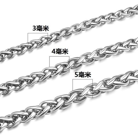 1 Piece Simple Style Rhombus Titanium Steel Metal Chain Necklace
