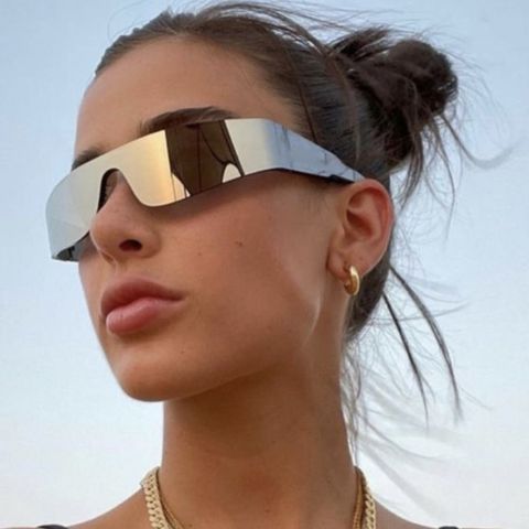 Fashion Punk Streetwear Pc Special-shaped Mirror Frameless Sports Sunglasses