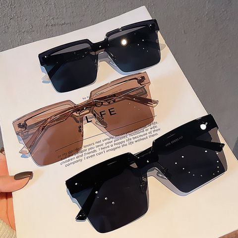 Elegant Basic Ac Square Half Frame Men's Sunglasses