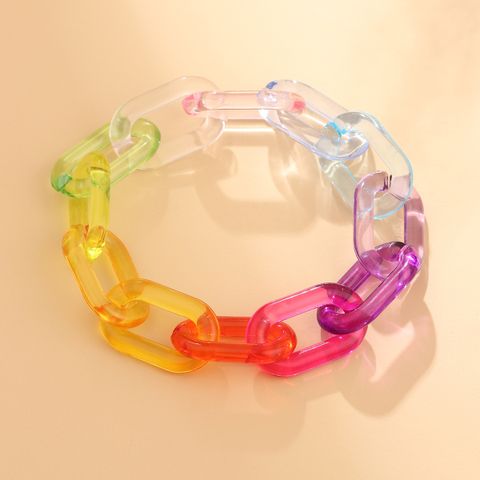 1 Piece Fashion Multicolor Resin Chain Women's Necklace