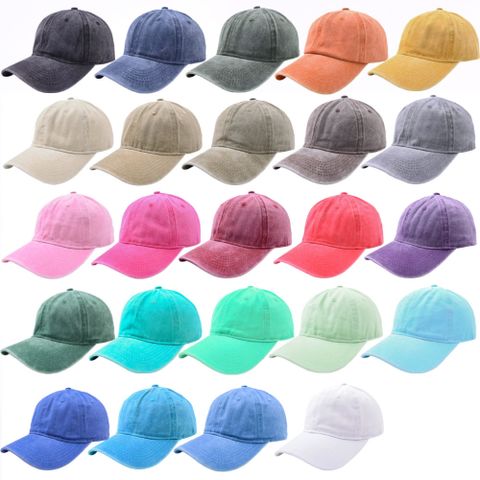 Unisex Retro Solid Color Curved Eaves Baseball Cap