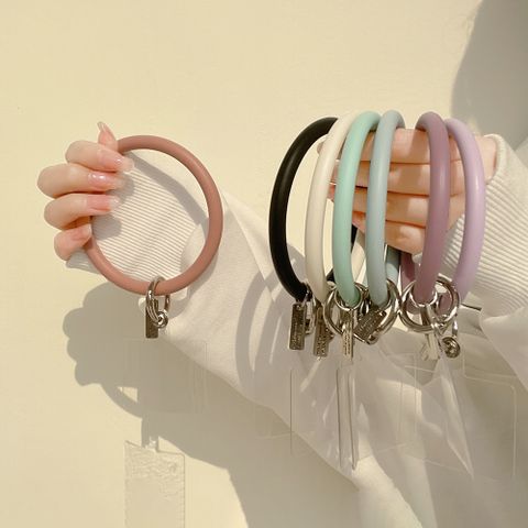 1 Piece Simple Style Solid Color Tpu Women's Keychain