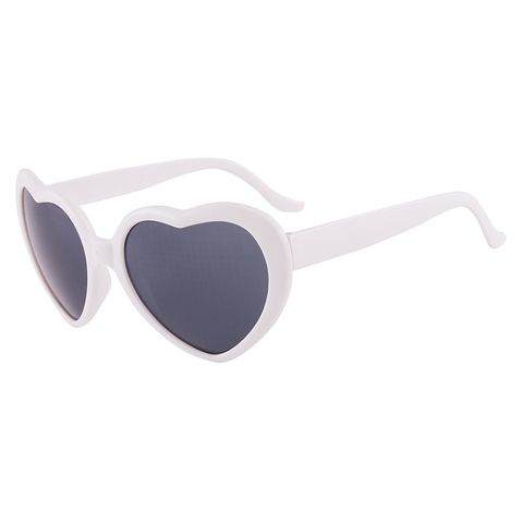 Simple Style Color Block Heart Shape Ac Special-shaped Mirror Clips Women's Sunglasses