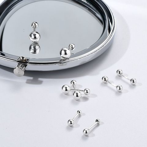 1 Pair Fashion Geometric Solid Color Sterling Silver Plating Ear Studs
