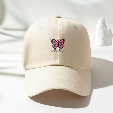 Unisex Sports Butterfly Printing Curved Eaves Baseball Cap