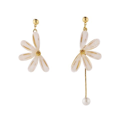 Fashion Sweet Flower Alloy Plating Artificial Pearls Women's Ear Clips Earrings