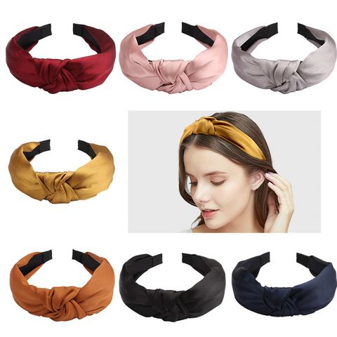 Sweet Solid Color Knot Satin Handmade Hair Band
