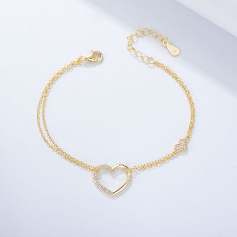 Wholesale Commute Heart Shape Sterling Silver Bracelets