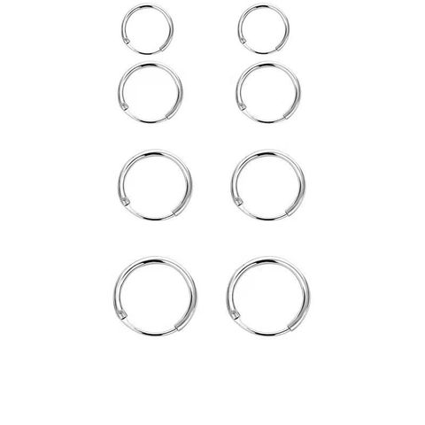Fashion Simple Style Geometric Sterling Silver Earrings