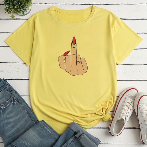 Women's T-shirt Short Sleeve T-shirts Printing Casual Gesture