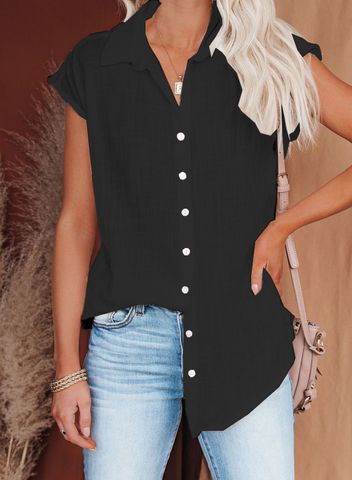 Women's Blouse Sleeveless Blouses Casual Solid Color
