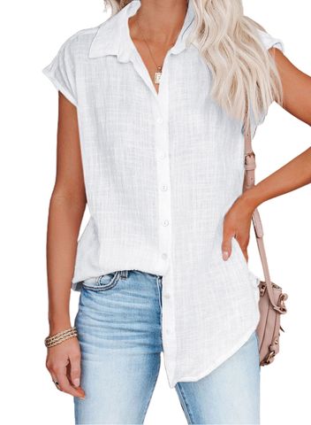 Women's Blouse Sleeveless Blouses Casual Solid Color
