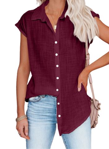 Women's Blouse Sleeveless Blouses Casual Solid Color