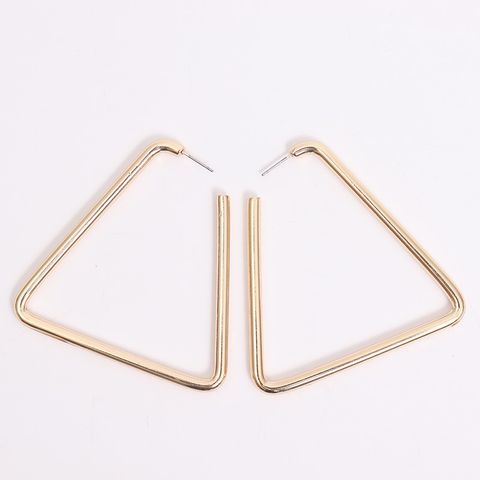 1 Pair Exaggerated Quadrilateral Alloy Plating Women's Hoop Earrings