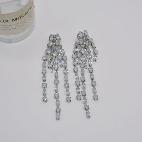 1 Pair Fashion Tassel Metal Plating Inlay Artificial Crystal Women's Drop Earrings