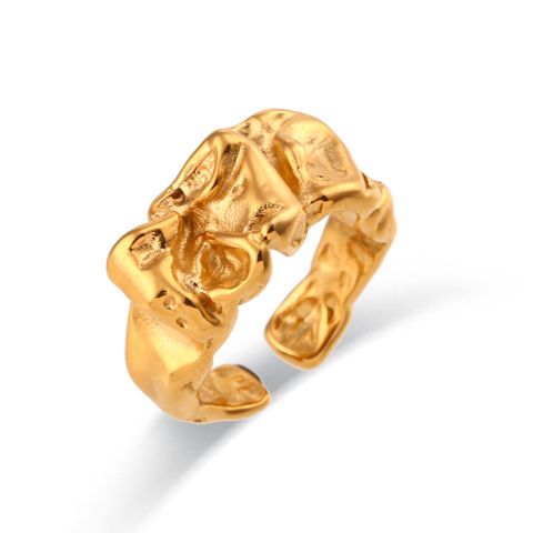Fashion Irregular Stainless Steel Plating 18k Gold Plated Open Ring