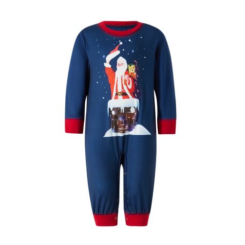 Cute Santa Claus Polyester Pants Sets Straight Pants Family Matching Outfits
