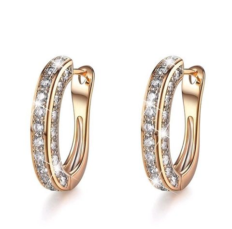 1 Pair Fashion Round Alloy Diamond Zircon Women's Earrings