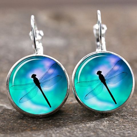 1 Pair Fashion Moon Dragonfly Butterfly Alloy Plating Women's Earrings