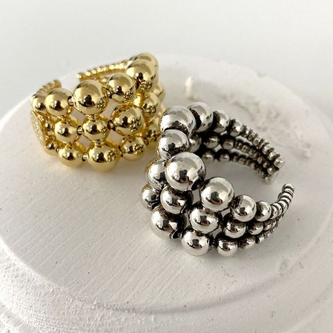 1 Piece Simple Style Ball Solid Color Alloy Plating Hollow Out 18k Gold Plated Women's Rings