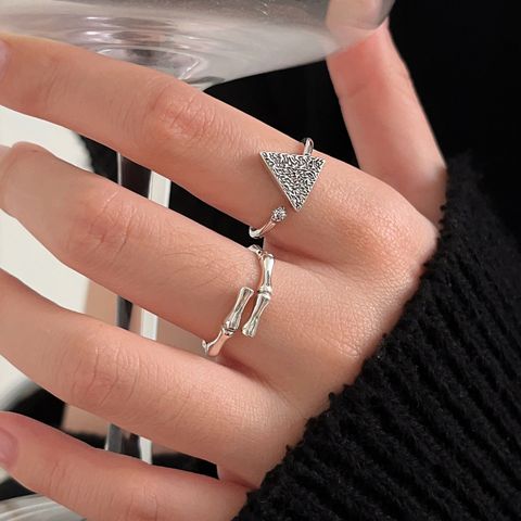1 Piece Fashion Triangle Sterling Silver Open Ring