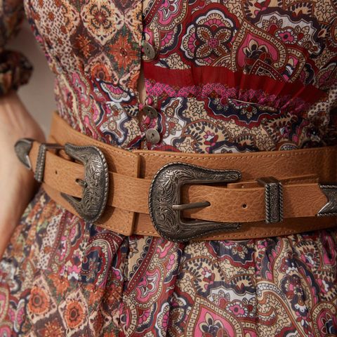Cowboy Style Solid Color Imitation Leather Patchwork Women's Leather Belts 1 Piece