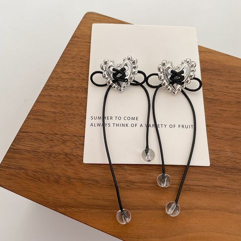 Ig Style Simple Style Heart Shape Alloy Glass Wax Line Plating Women's Drop Earrings Ear Clips